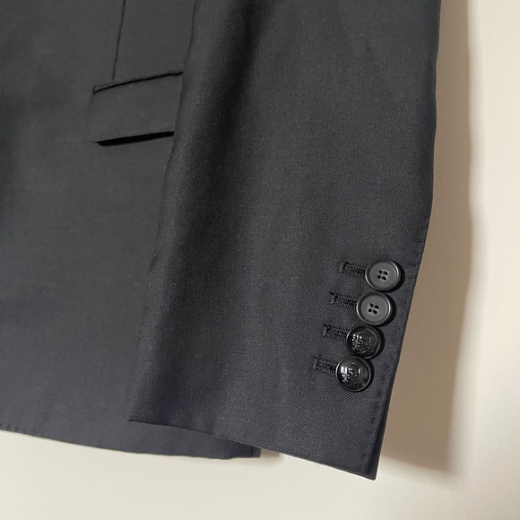 Kooples Navy Womens Blazer Suit Jacket With Shoulder Pads - Picture 2 of 10